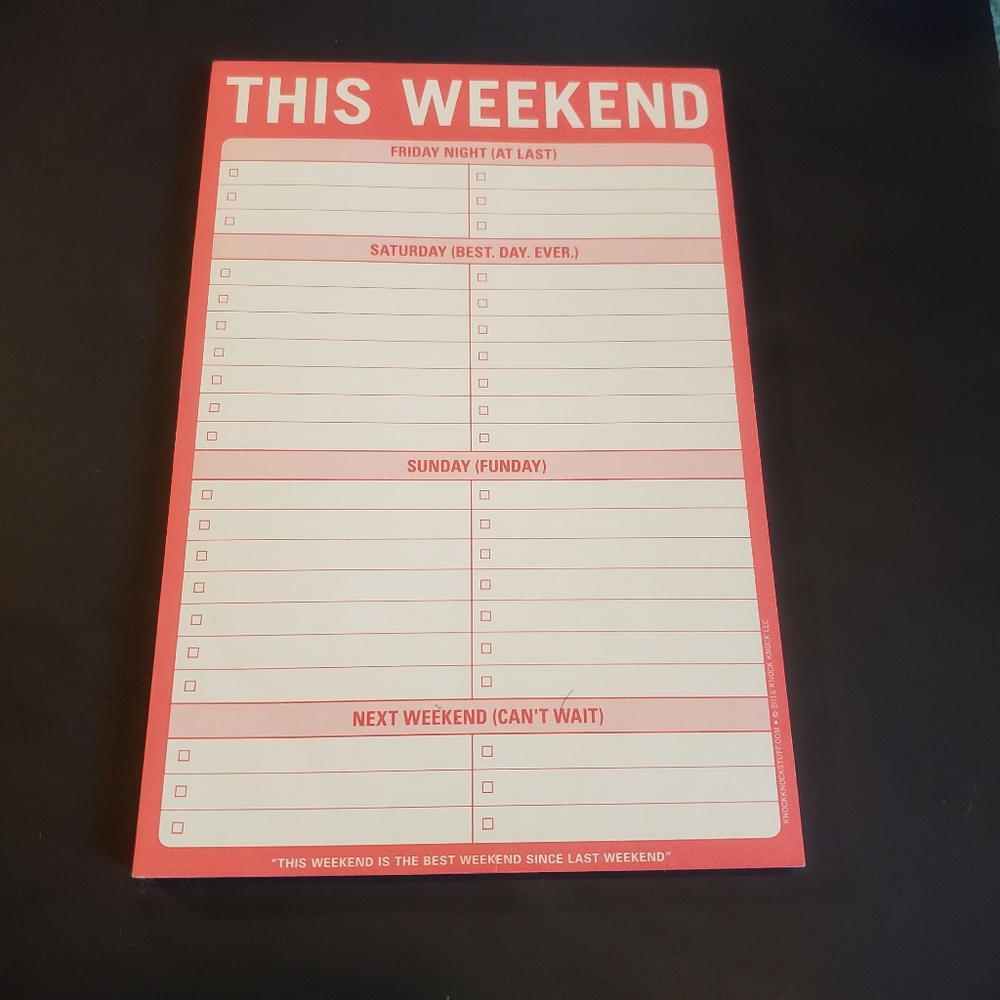 Weekend Planner Notepad | Weekend Organizer